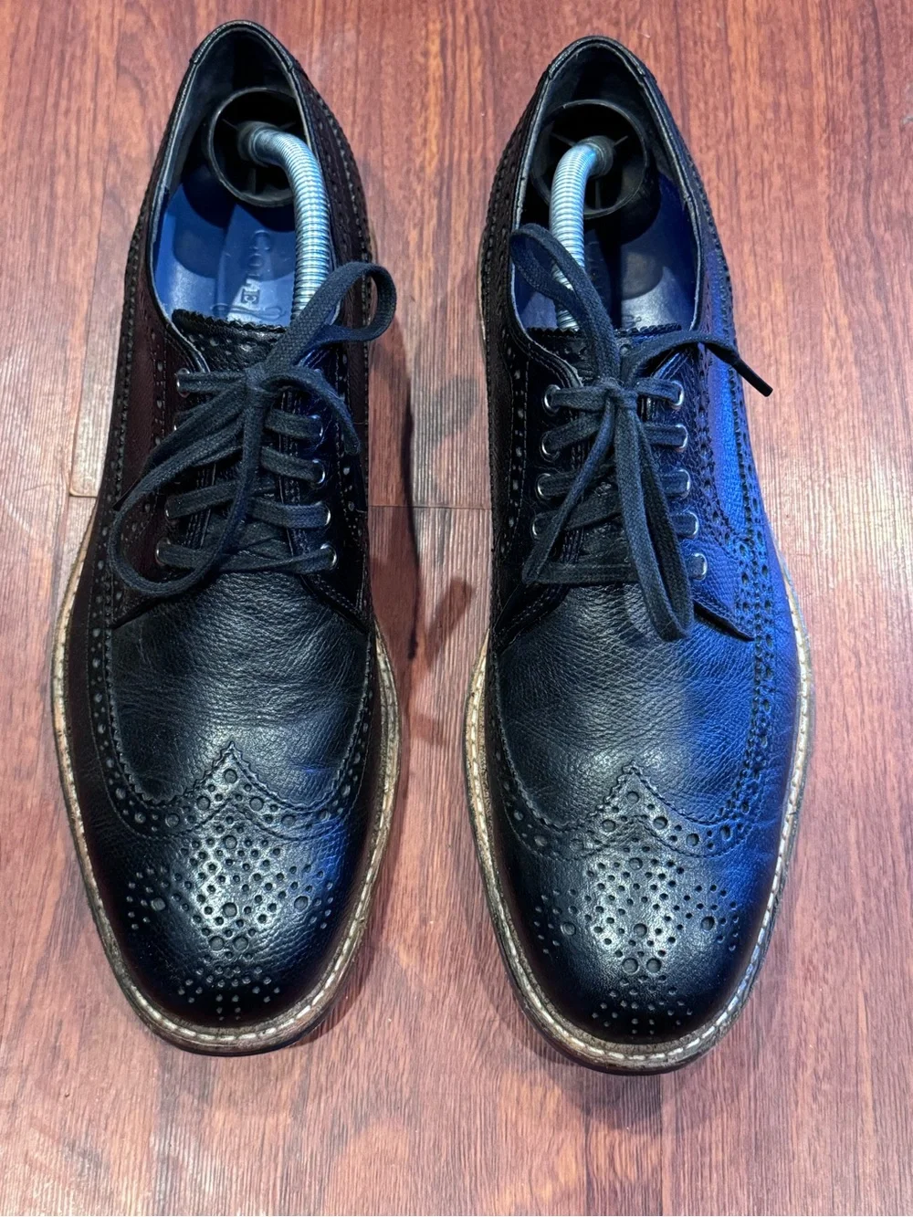 Cole Haan Black Wingtip Brogue Lace-Up Oxfords